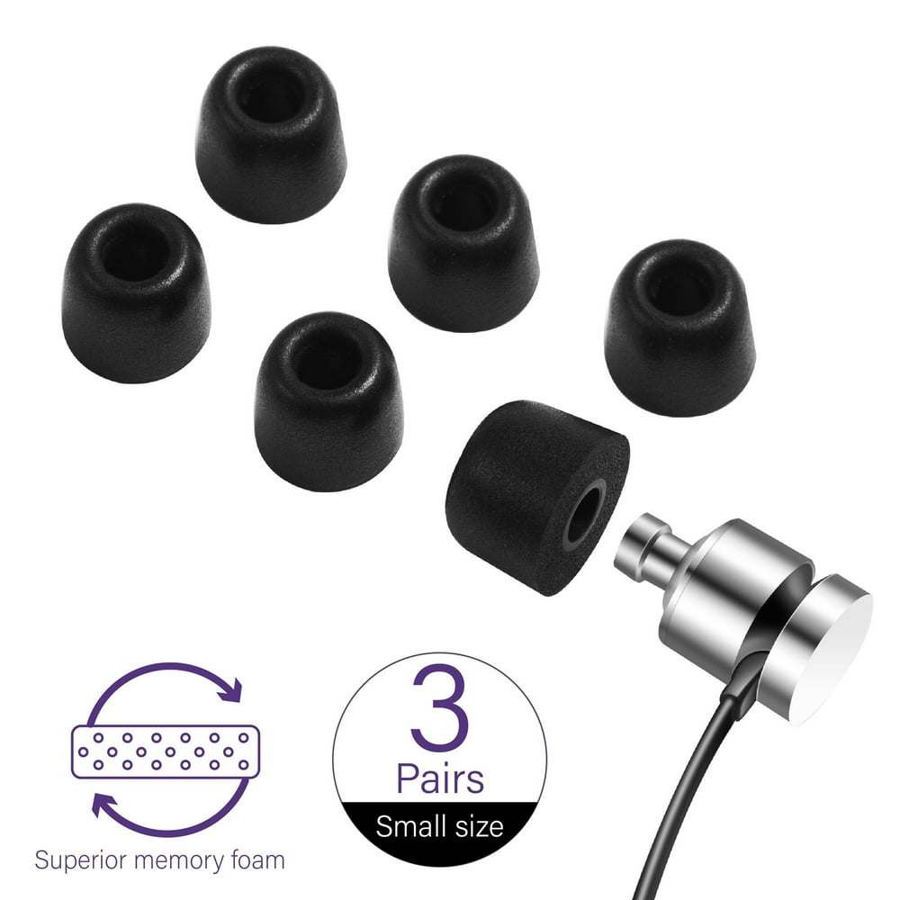 3 Pairs Memory Foam Ear Tips Replacement for 56mm EarBuds with Storage