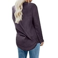 thumbnail image 6 of Naughtyhood Women's Fashion Winter Loose Solid Round-Neck Pullover Long Sleeve Tops Blouse, 6 of 6
