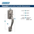 thumbnail image 3 of Poignée d'Entrée avant avec Bouton de Porte Géorgien, Demi-Poignée Inférieure, Bronze Vieilli, FE CAM, Géo, 3 of 8