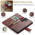 thumbnail image 6 of ELEHOLD Case For Samsung Galaxy S24 FE , 2-in-1 Vintage Leather Wallet Case Magnetic Detachable Flip Folio Stand Slim Cover with Card Slots For Samsung Galaxy S24 FE,Red, 6 of 7