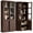 Walnut Brown-2Pcs, variant on Hvoonc 77" Tall Fluted Accent Storage Cabinet with Glass Doors and Shelves, Kitchen Pantry Cabinet Organizer, Natural Oak