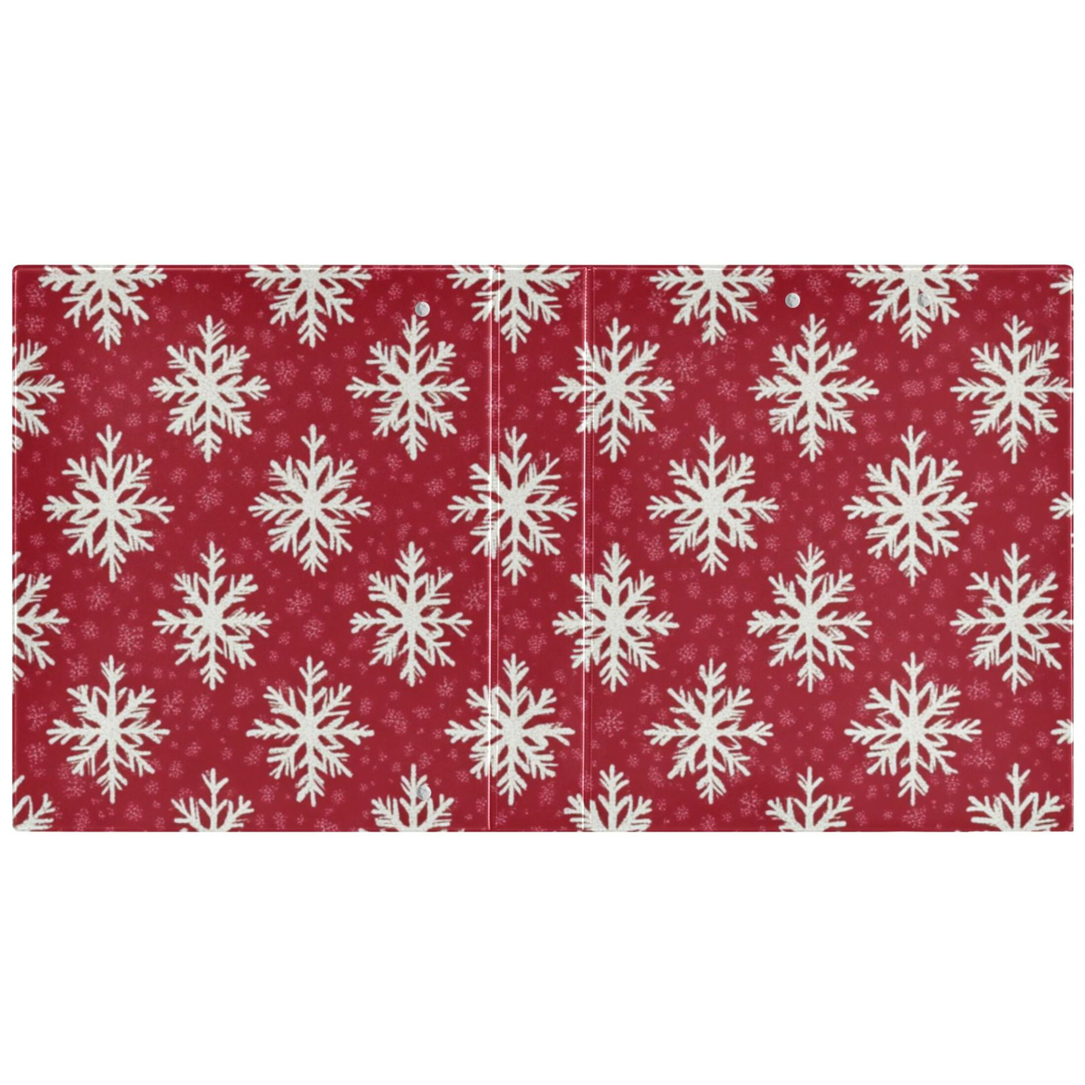 Christmas Snowflakes Pattern 3 Ring Binders 1.5 inch Hardcover File Folders with Interior Pockets A4 Size Organizer for School Office Hospital