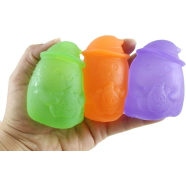 Set of 3 Ghost Shaped Sugar Balls - Thick Glue/Gel Stretch Ball - Molasses Syrup Ultra Squishy and Moldable Slow Rise Relaxing Sensory Fidget Stress Toy Halloween