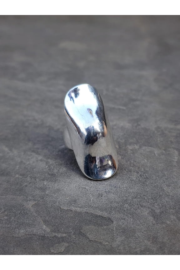925 Sterling Silver Ring Full Finger Statement Ring for Women Thick Big Knuckle Artisan Silver Jewelry Gift