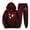 Wine, variant on Hueook Valentine's Day 2 Piece Sets for Women's Valentine's Day Print Fall/Winter Hoodie Sweatpants Long Sleeve Hoodie Set Suits Navy S