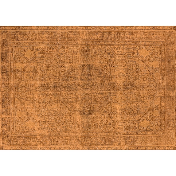 Ahgly Company Indoor Rectangle Oriental Orange Industrial Area Rugs, 5' x 7'
