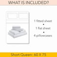 thumbnail image 6 of RV Short Queen 6-Piece Percale Sheet Set 1000-Thread Count 100% Pure Organic Cotton, 12" Deep Pockets (1 Flat, 1 Fitted, 4 Pillowcases) - Percale White, 6 of 7