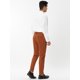 thumbnail image 5 of Lars Amadeus Pantalones de vestir a rayas para hombre, ajustados, con frente plano, de negocios, con bolsillos marrón S, 5 of 6