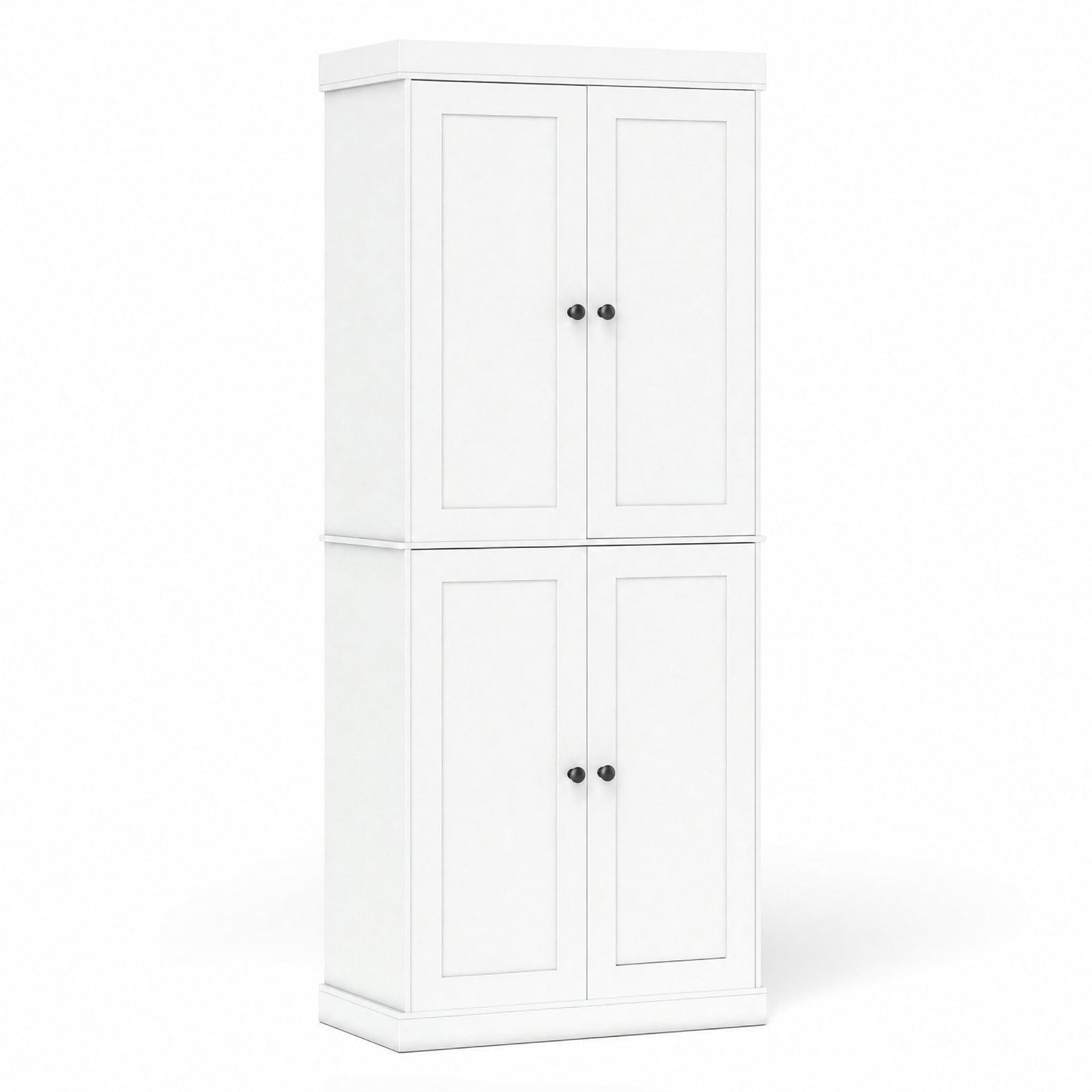Furnibear 72.5 Inch Tall Kitchen Pantry Cabinet with 2 Adjustable Shelves Enclosed Doors and Anti Tipping Kits for Kitchen and Dining Room, White