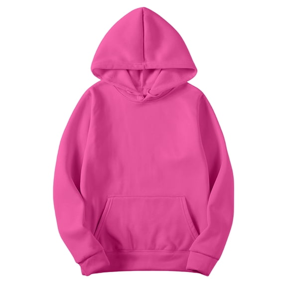 Htigea Hoodies for Women Oversized Hooded Sweatshirts with Pocket | Long Sleeve Pullover, Baggy Tops, Fall Winter Layering, Fashion Clothes, Travel & Everyday Wear Hot Pink XS
