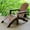 Brown/Acacia Wood, variant on Outdoor Adirondack Chair with Footrest