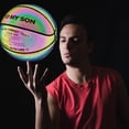 thumbnail image 4 of Basketball, Holographic Basketball Size 5 (27.5") & Size 6 (28.5") & Size 7 (29.5") for Kids & Adults, Reflective Glowing Leather Basketball, Indoor Outdoor Basketball Gifts for Boys Girls, 4 of 7