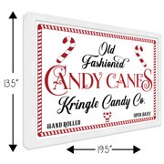 Old Fashioned Candy Canes Kringle Candy Co 13.5 x 19.5 Framed Christmas Wall Decor Sign Poster