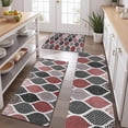 thumbnail image 2 of Red and Black Ethnic Geometric Pattern Kitchen Rugs Sets Of 3,Kitchen Runner Rugs Non Skid Washable,Decorative Kitchen Floor Mats for Kitchen,Sink,Laundry,17"x30"+ 17"x47" + 17"x59", 2 of 6