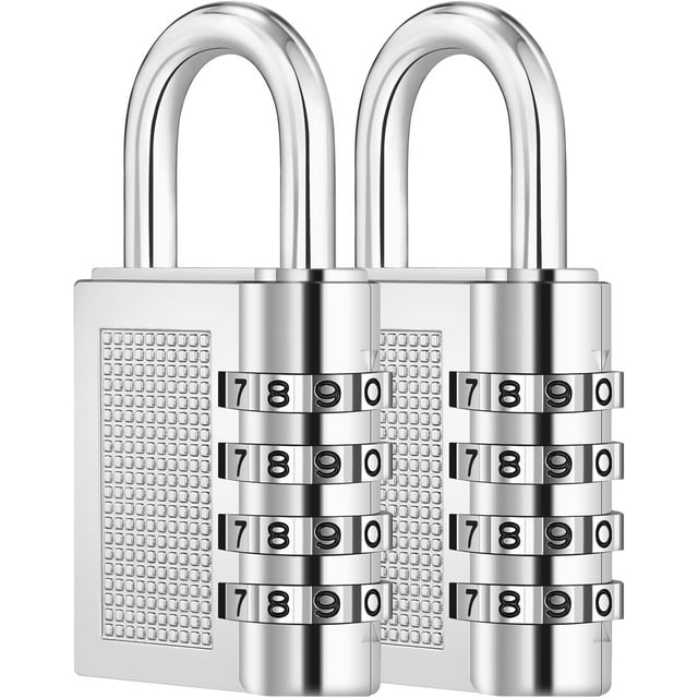 Combination Lock Padlock with Combination Code 4 Digit, Spin Lock for Gym, Small Padlock, Weatherproof Combination Lock
