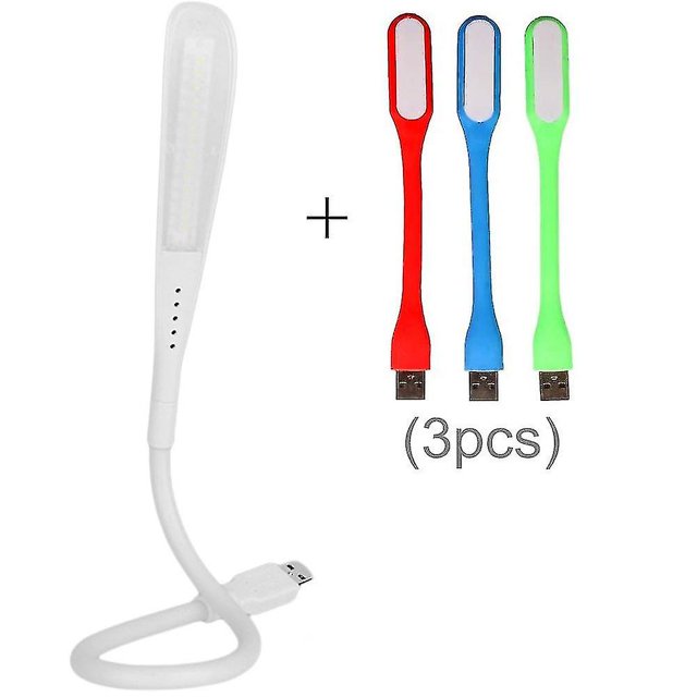 Touch Dimmable Led Usb Laptop Light With 3 Mini Usb Led Light Lamp White