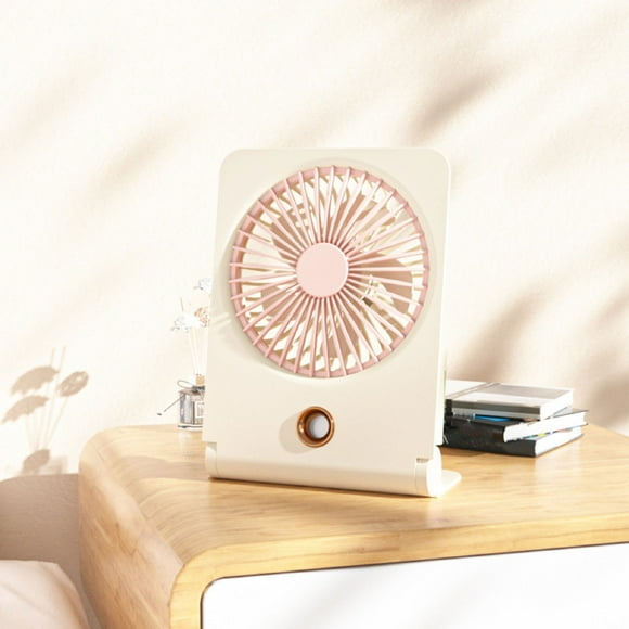 Ventilador de pared y escritorio recargable por USB con humidificador | 3 velocidades ajustables, batería de 2400 mAh, ventilador portátil para el hogar, la oficina, la cocina y el exterior