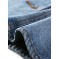 thumbnail image 6 of INSPIRE CHIC Women's Denim Jacket Stand Collar Long Sleeves Flap Pockets Jean Jacket XS Blue, 6 of 7