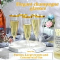 thumbnail image 7 of 150 Pcs Gold Plastic Champagne Flutes - Clear Disposable Crystal Wine Glasses for Wedding Toasting, Party Cocktail Cups, 7 of 7