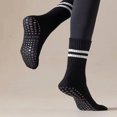 thumbnail image 2 of DEELLEEO 1pair Women‘s Mid-Calf Sport Yoga Socks With Solid & Striped Pattern, 2 of 7