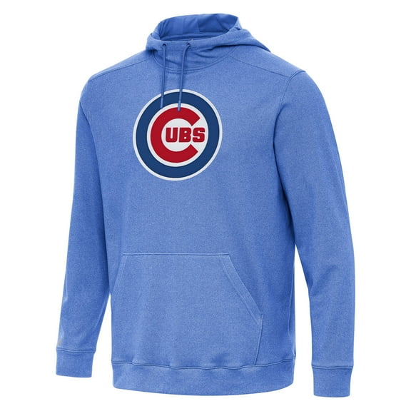 Men's Antigua Heather Royal Chicago Cubs Cloud Pullover Hoodie