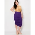 thumbnail image 5 of Made by Johnny Women's Slim fit Bodycon Party Club Night Out Elegant Ruched High Waist Long Pencil Skirt with Side Shirring S DARK_PURPLE, 5 of 6