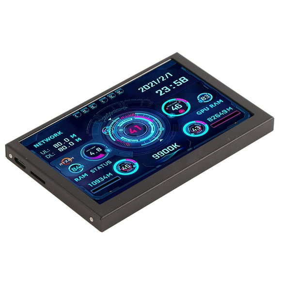 PC CPU Data Monitor, Selectable Themes Horizontal Vertical Switching 5in IPS Mini ITX PC Case Monitor For Home