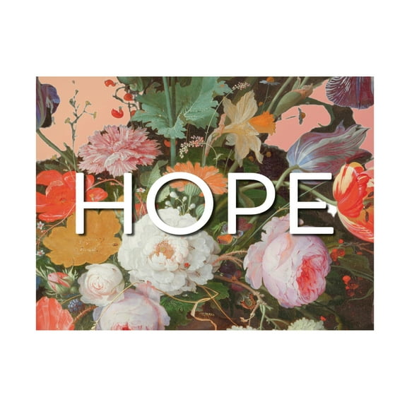 Canvas Wall Art - Sandra Iafrate 'Hope Flowers' Wall Art for Living Room, Bedroom, or Office Décor by Trademark Fine Art - 19 x 14 Inches