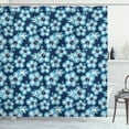 thumbnail image 1 of Ambesonne Navy Shower Curtain, Hibiscus Hawaiian Flowers, 69"Wx84"L, Dark Blue and Sky Blue, 1 of 3