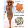 thumbnail image 6 of jinghuiyue Womens Crochet Swimsuit Cover Up Dress Sleeveless Hollow Out Mesh Knit Beach Bathing Suit Coverup S, 6 of 7