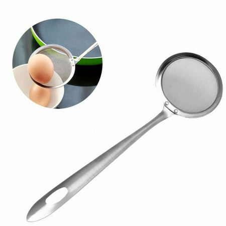 

Stainless Steel Fine Mesh Strainer Stainless Steel Fat Skimmer Spoon for Grease Gravy and Foam Tea Silver