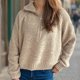 thumbnail image 5 of Suéter de cuello en V para mujer, manga larga, cuello en V, suéter suave, top corto, blusa para mujer, 5 of 6