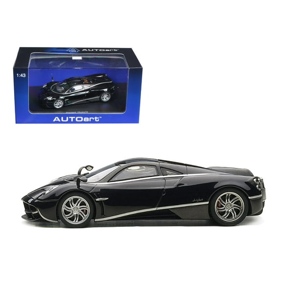 Pagani Huayra Black with Silver Stripes 1/43 Diecast Model Car by Autoart