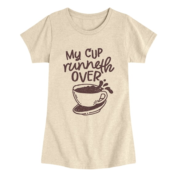 Instant Message - My Cup Runneth Over Fitted Short Sleeve Graphic T-Shirt