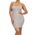 thumbnail image 5 of Women's Plus Size Seamless Spaghetti Stap Cami Slip Bodycon Tank Dress, Grey, 5 of 5