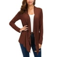 thumbnail image 6 of Urban CoCo Women's Long Sleeve Irregular Hem Cardigan (Windsor Wine, XL), 6 of 6