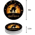 thumbnail image 1 of FMSHPON Happy Halloween Cary Cat in Gothic Forest at Night with Bat Flying Set of 4 Round Coaster for Drinks, Absorbent Ceramic Stone Coasters Cup Mat with Cork Base for Coffee Table Bar Decor, 1 of 6