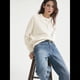 thumbnail image 5 of Camisa de Larga para Mujer, Informal, Holgada, con Cuello en V, para Trabajo Formal, Ropa de Otoño. Crema L, 5 of 9
