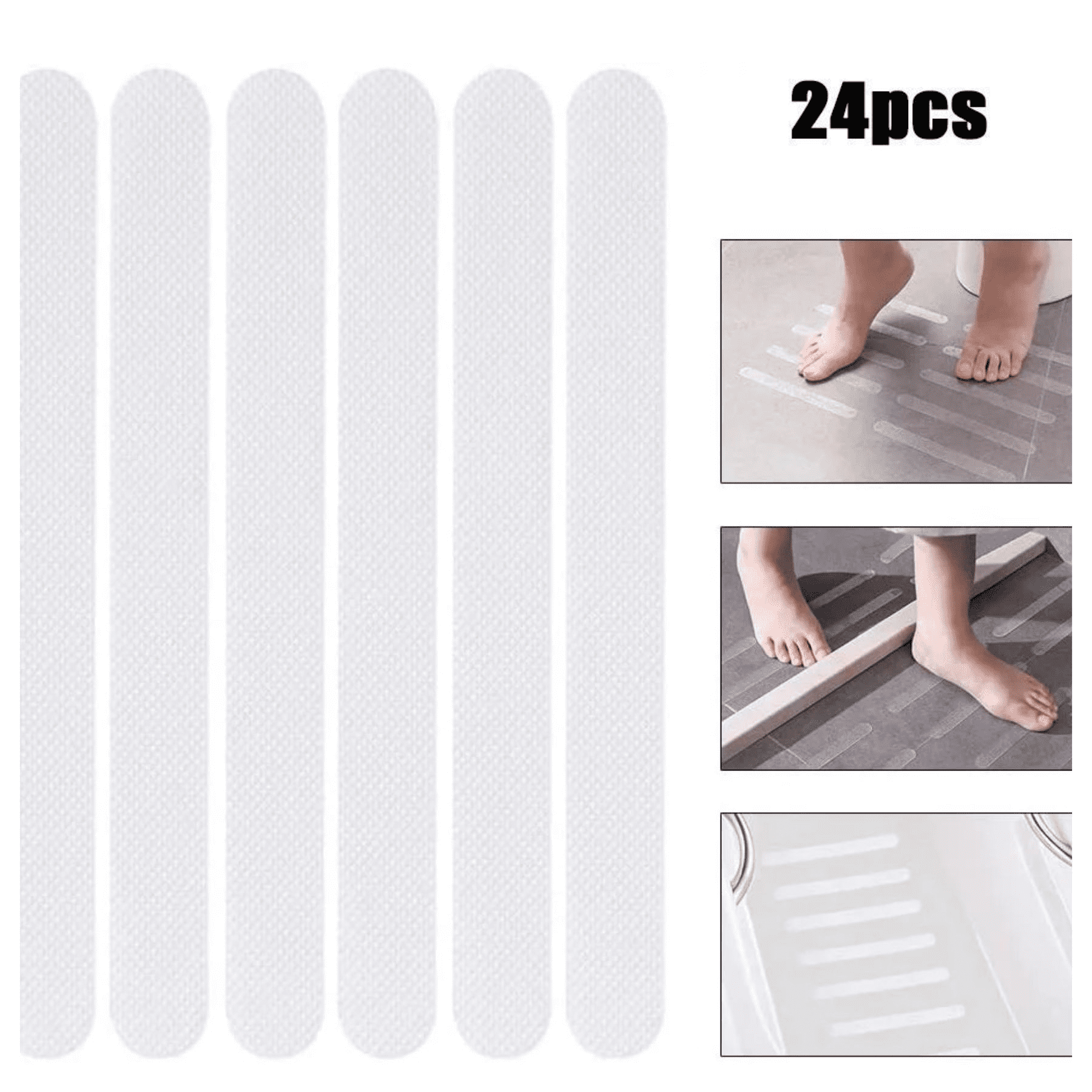 24Pcs NonSlip Bathtub Stickers, Anti Slip Shower Strips Treads, Safety