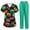 Cyan-B#1076BB, variant on Halloween Scrub Set Women Ghost Jack-O Bat Print Nurse Uniform Jogger Suit Stretch Top & Pants Nurse Uniform
