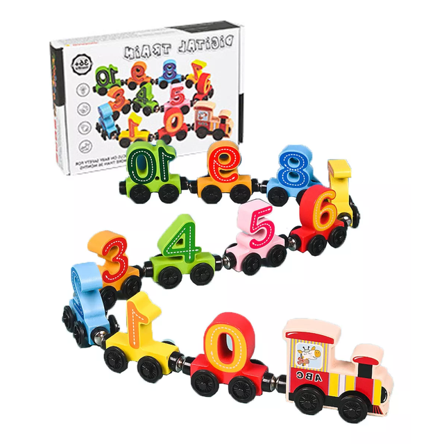 Juguetes Didacticos Coche Magnético Digital De Madera 0-10 colores
