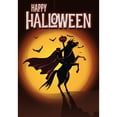 thumbnail image 2 of America Forever Headless Horseman Halloween House Flag Double Sided 28 x 40 inches Happy Halloween Jack O'lantern, Bats, Pumpkin Head Garden Decoration for Outdoors, Yard, Porch Garden, Fall Season, 2 of 5