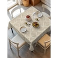 thumbnail image 6 of Yellow Floral Table Cloth, Vintage Modern Geometric Abstract Art Waterproof Tablecloth for Square Tables, Reusable Washable Fabric Table Cover for Restaurant Kitchen Dining Tables 54"x54", 6 of 6