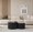 Black / MDF, variant on Black Vertical Stripe Nesting Coffee Table Set for Living Room, Bedroom