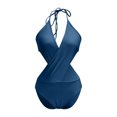 thumbnail image 5 of up to 60% off Gifts Usmixi Monokini Swimsuits for Women Sexy Cut-out Tummy Control One-Piece Bathing Suits Beachwear Sleeveless V-Neck Solid Swimwears Blue M Up to 65% off, 5 of 6