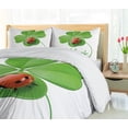 thumbnail image 5 of Ambesonne Irish Duvet Cover Set, Clover Ladybug, 2-Calking, Black Green and Red, 5 of 7