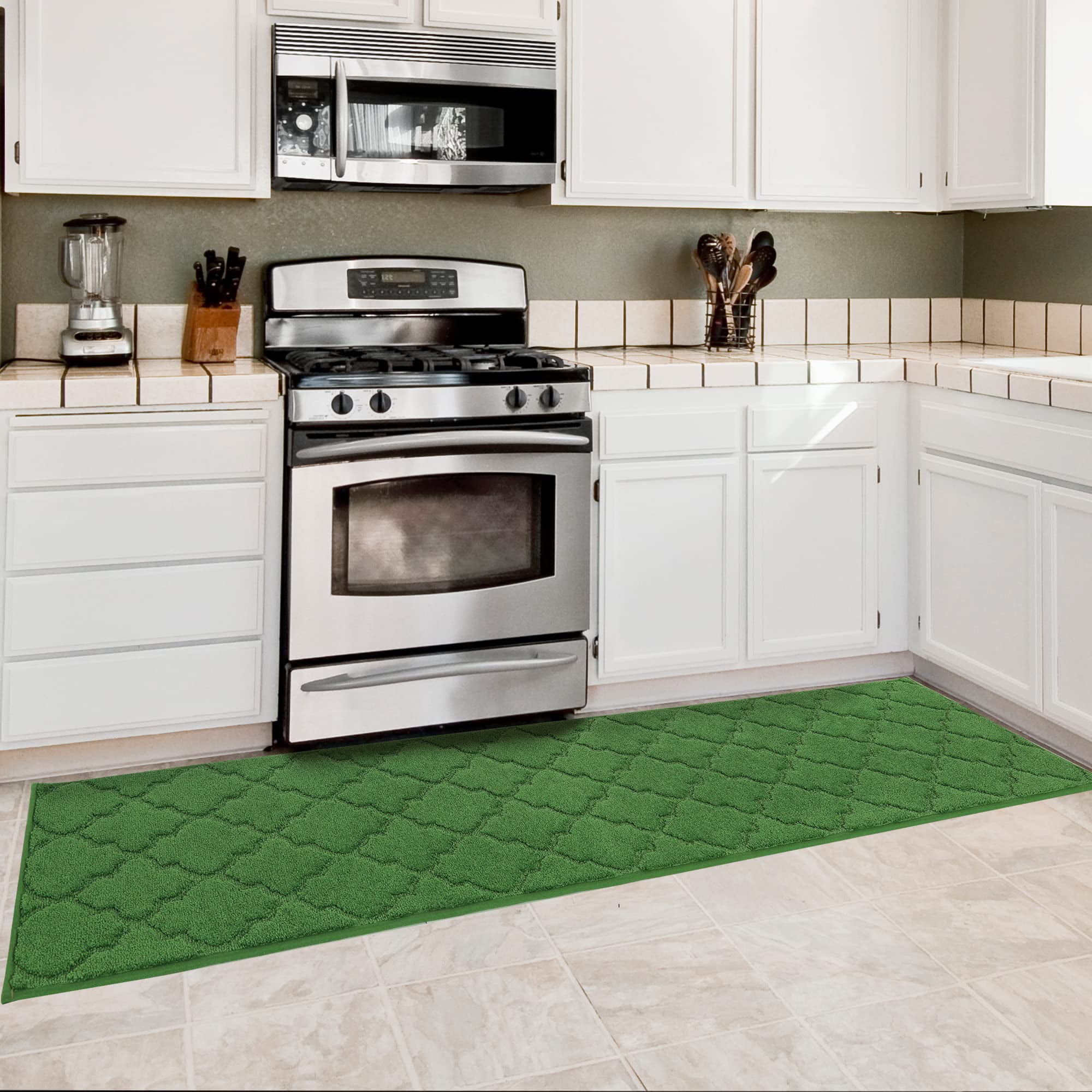 MontVoo Kitchen Rugs and Mats Non Slip Washable Kitchen Mat Absorbent Kitchen Floor Mats Rubber Backed Small Rugs for Kitchen Front of Sink 20 inchx32