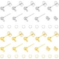thumbnail image 2 of 120Pcs 2 Colors Iron Ball Post Stud Earring Findings Round Ear Pin with 120pcs Open Jump Rings Hypoallergenic Golden Ear Stud Findings for Jewelry Earring Making, 2 of 9