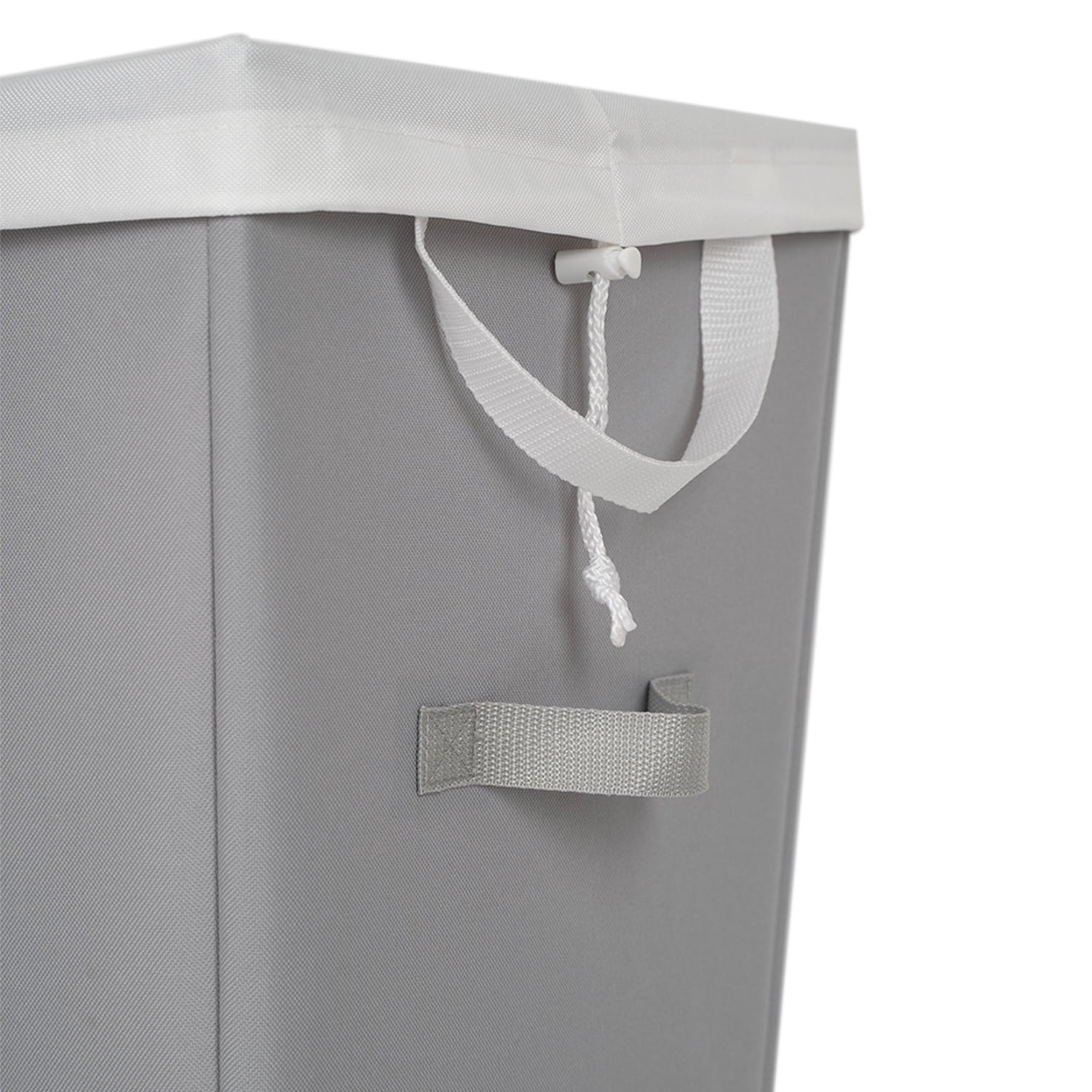 (2 pack) Mainstays Rectangular Polyester Laundry Hamper with Removable Liner, Gray