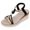 Black, variant on Women's Sandal - Womens Weave Round Toe Elastic Band Summer Slope Heel Thick Soled Wedges Sandals,Size 6.5